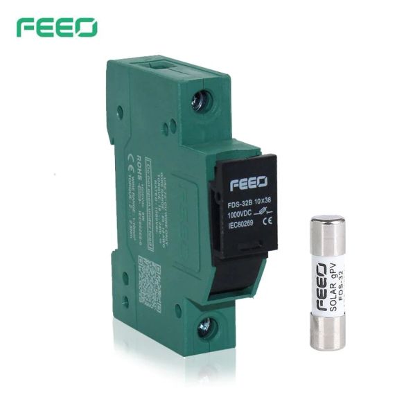 Запобіжник 6,8,10,15,20,25,30А (обмежувач) в корпусі DC FEEO 1000V FDS-32B 10х38 (з тримачем/роз'єднувачем) | Зображення 2