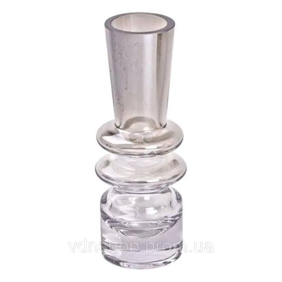 Ваза скляна декоративна 19.5 см у скандинавському стилі для квітів та інтер'єру 280 мл прозора HP-10-24