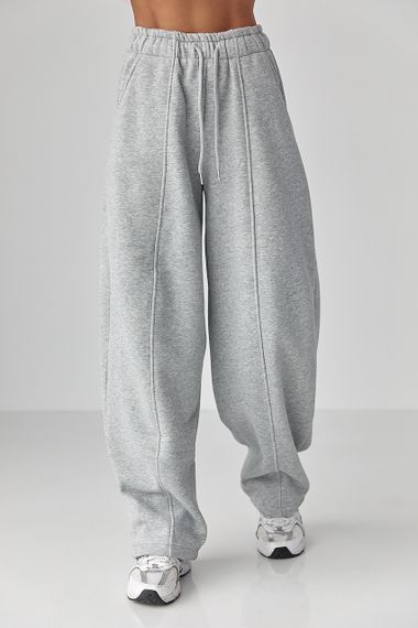 Жіночі теплі спортивні штани - сірий цвет, M (є розміри)