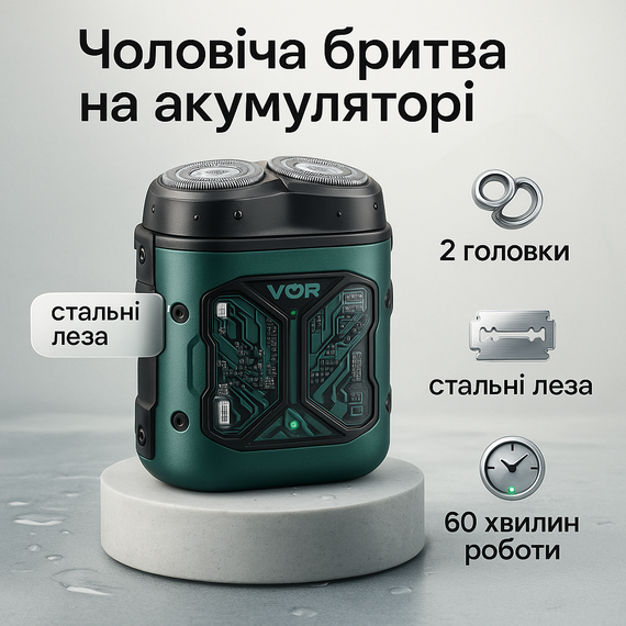 Бритва профессиональная для бритья VGR, Хорошая электробритва для бороды, Мужская бритва на батарейках WD-38