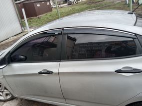 Ветровики с хромом SD (4 шт, Niken) для Hyundai Accent Solaris 2011-2017 гг