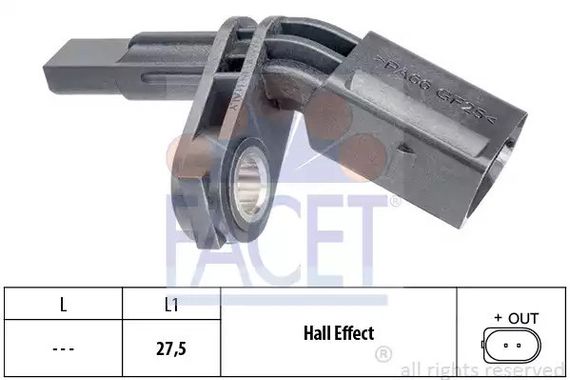 Датчик ABS перед/задній Touareg 03-/Cayenne 02-07/Audi Q7 06-Л., FACET (210172) | Зображення 2