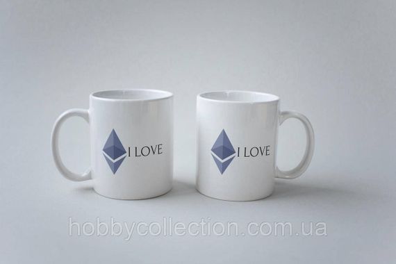 Кружка з принтом "Ethereum i love" 330 мл Біла | Зображення 3