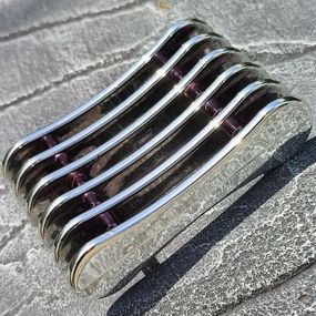 Серебряная подставка для 5 кистей (хром)