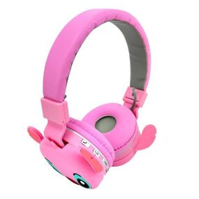Наушники беспроводные Stitch AH-806 Розовые