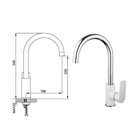 Змішувач для кухні Gappo Noar G4048 | Зображення 1