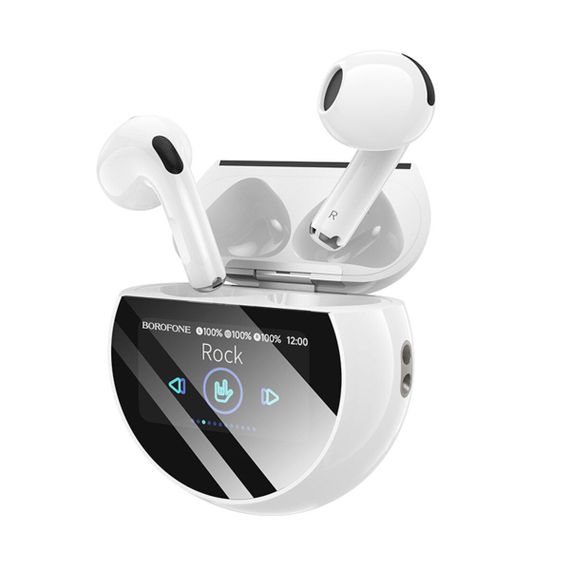 Беспроводные наушники BOROFONE BW87 Mist true wireless BT headset with touch screen White | Зображення 2