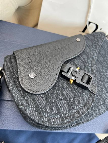 Месенджер чорний Dior Saddle Oblique Black c881 | Зображення 8