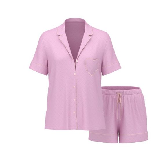 Пижама Victoria's Secret Signature Satin Heart Short Pajama Set (размер S)