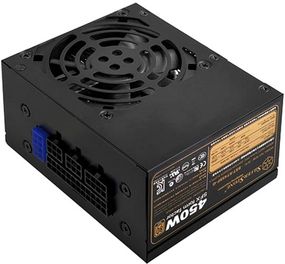 Блок питания SilverStone STRIDER ST45SF-G V 2.0(450W),SFX/ATX,80+Gold,aPFC,8см,24+8,3xSATA,8/6Pin,6Pin+3,мод. (SST-ST45SF-G)