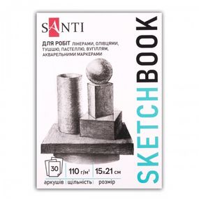 Скетчбук для малювання Santi Art 743198 15х21 см 30 аркушів