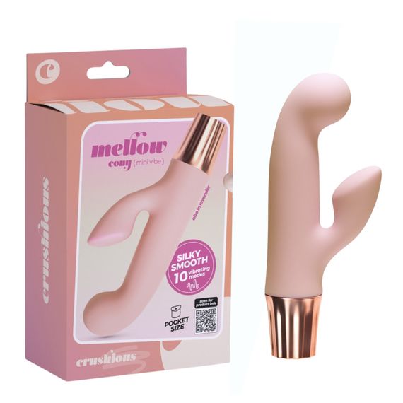 Вібратор-кролик CRUSHIOUS Mellow Cony, рожевий, 13,5 х 2,5 см Sex Aura