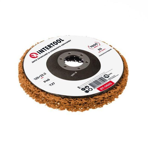 Диск зачистний з спіненого абразиву помаранчевий 125*22.2*13 мм, P46, T27 INTERTOOL BT-0605 | Зображення 2
