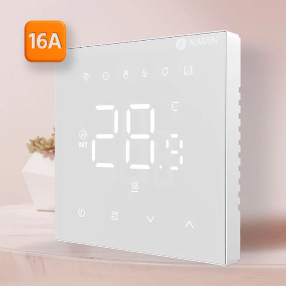 Терморегулятор для теплої підлоги WT410 W-16A з Wi-Fi, білий з зовнішнім датчиком температури | Зображення 1