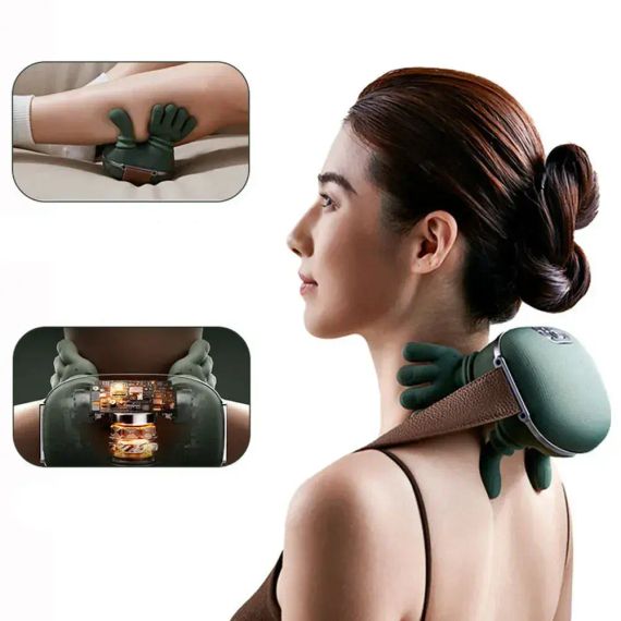 Бездротовий масажер для шиї та плечей, 10 режимів / Електромасажер з підігрівом для спини USB | Зображення 1