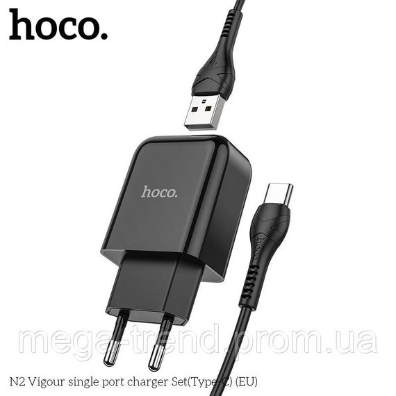 Адаптер мережевий Hoco Type-C cable Vigour N2 |1USB, 2.1A| (Safety Certified) | Зображення 2