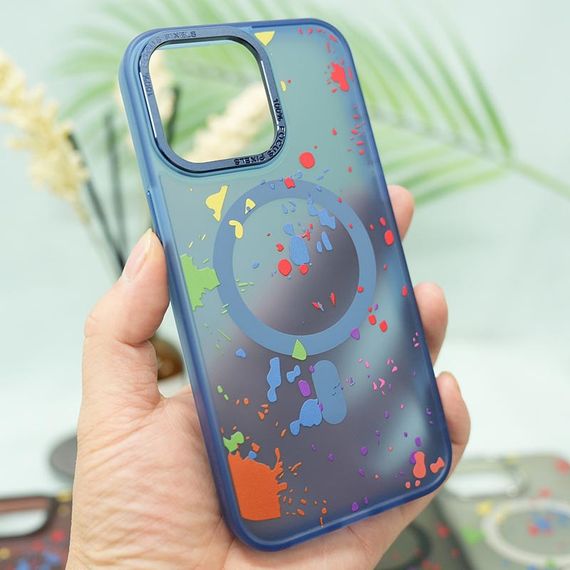 Чехол TPU+PC Flush with MagSafe для Apple iPhone 14 (6.1") Dark blue | Зображення 2