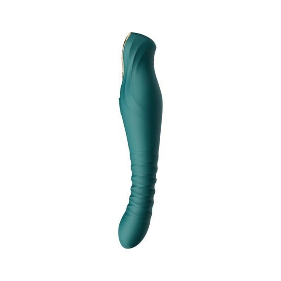 Смартвібратор-пульсатор Zalo — King Turquoise Green, кристал Swarovski Sex Aura | Зображення 1