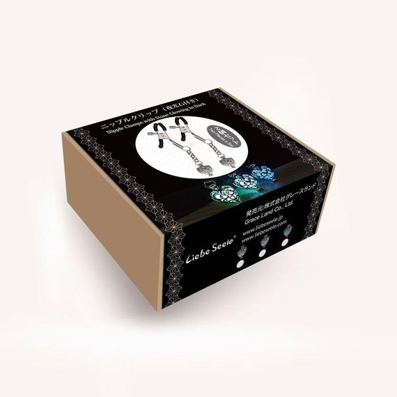 Затискачі для сосків Liebe Seele Glow-in-dark Nipple Clamps Light Blue sexstyle | Зображення 6