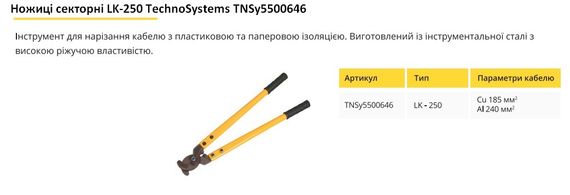 Ножницы секторные (Кабелерез) LK-250 Ny95500646 | Зображення 1