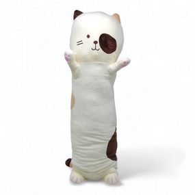 Мягкая игрушка-обнимашка "Кот Батон", 90 см (молочный)