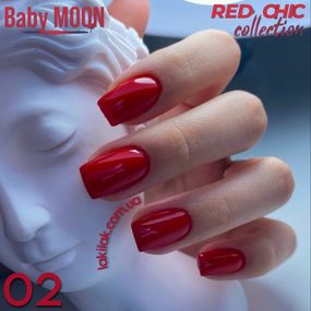 Гель-лак BABY MOON Red Chic №02 темно-червоний, 6 мл