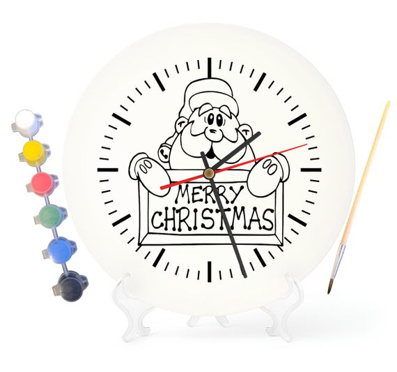 Детский набор для творчества часы раскраска С Рождеством 30 см (Г0068)