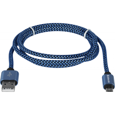 Дата кабель USB 2.0 AM to Micro 5P 1.0m USB08-03T blue Defender (87805) (87805) | Зображення 1