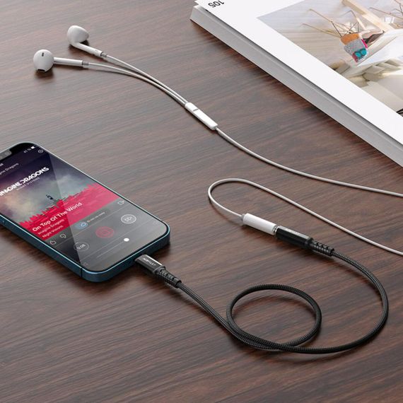 Кабель ACEFAST C1-05 Lightning to 3.5mm aluminum alloy headphones adapter cable Black | Зображення 2