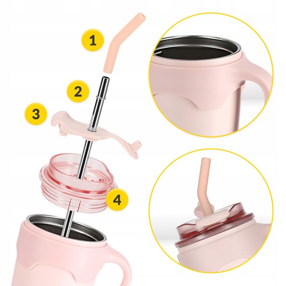 Термокухоль Mountain Goat зі соломинкою 0.65 л Pink (P-5905973406130) | Зображення 7