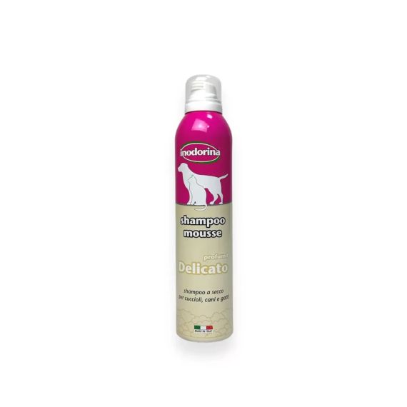 Шампунь-мус для собак та кішок для делікатного очищення Inodorina Shampoo Mousse Delicato 300 мл