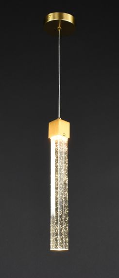 Люстра світлодіодна підвісна LED світильник для квартири на стелю лед 27833 Латунь 40-180х10х10 см. | Зображення 1