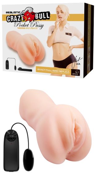 Мастурбатор з вібрацією CRAZY BULL-Realistic Pocket Pussy, BM - 009228Z Sex Aura | Зображення 1