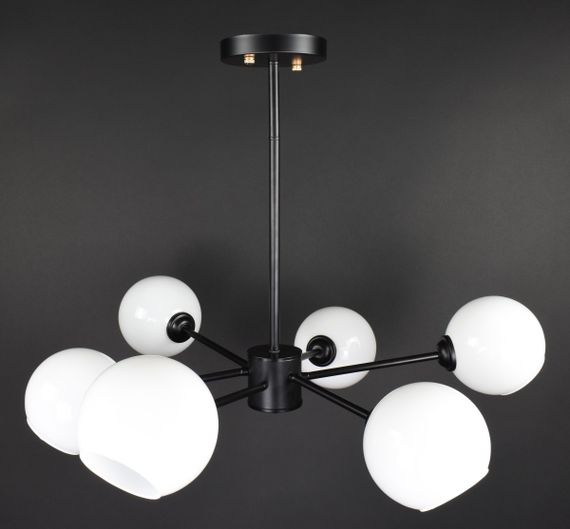 Люстра стельова на 6 лампочок 27827 Чорний 24-59х80х80 см. | Зображення 3