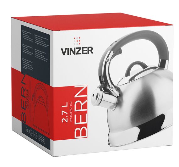 Чайник 2.7 л Vinzer Bern 50014 з нержавіючої сталі зі свистком для всіх типів плит | Зображення 2