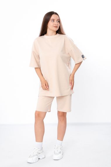 Комплект жіночий (футболка+шорти-бермуди) Носи своє 52 Бежевий (p-14600-165332) | Зображення 1