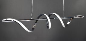 Люстра світлодіодна підвісна LED світильник для квартири на стелю лед 27428 Хром 30-100х20х120 см.