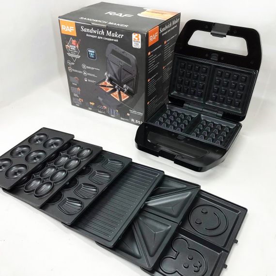 Гриль для дому для вафель RAF, Гриль барбекю електричний дому Сендвічниця бутербродів ER-89 | Зображення 2