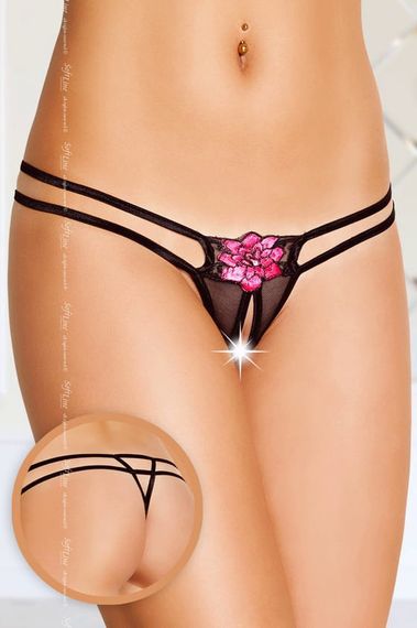 Стрінги з розрізом Softline G-String 2413 Чорні S/M/L