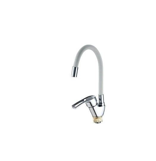 Змішувач для кухні Mixxus YUB4-181 Reflector White з білим силіконовим виливом (MI6482)