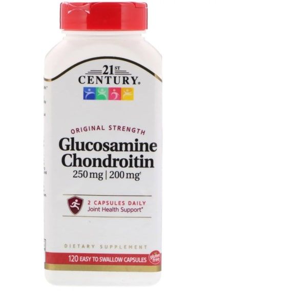 Препарат для суглобів та зв'зок 21st Century Glucosamine 250 mg Chondroitin 200 mg Original Strength 120 Caps CEN-23023