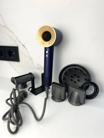 Фен Super Hair Dryer синій з іонізацією та турборежимом 5 насадок