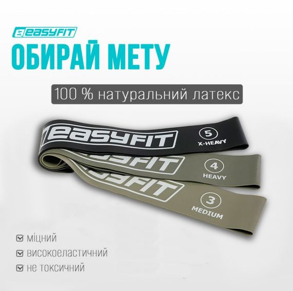 Гумки для фітнесу EasyFit MonoBand набір 3 шт (EF-1812-GY) | Зображення 5