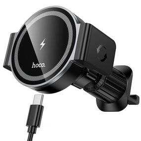 Автодержатель с БЗУ Hoco HW35 Power 15W (air outlet) Black