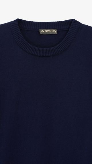 Джемпер однотонний чоловічий GENUA G01205-0002 L Темно-синій shop (2000999471452) | Зображення 1