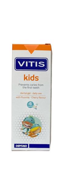 Гель-паста для дітей VITIS KIDS (від 6 місяців до 6 років), зі смаком вишні, 50 мл (DENTAID) | Зображення 1