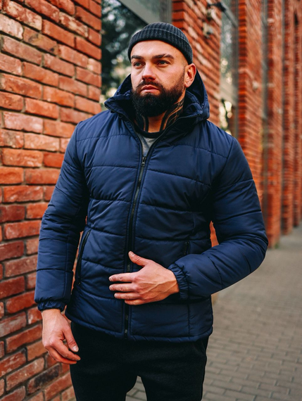 Куртка капюшон зима синий M S | Зображення 2