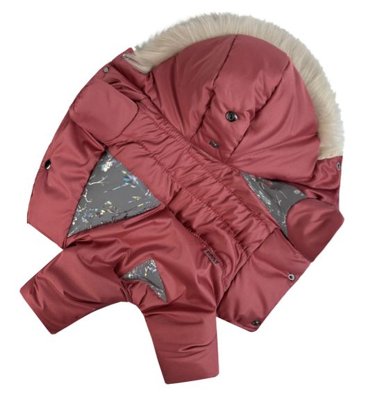 Зимовий комбінезон для дівчаток хутро теракот AD-34 | Зображення 2