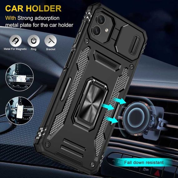 Ударостійкий чохол Camshield Army Ring для Samsung Galaxy A05 Чорний / Black | Зображення 3