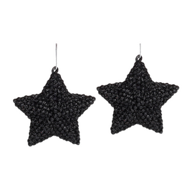Набір ялинкових прикрас Зірка 2шт 7,5см чорний глітер БОНА ДИ